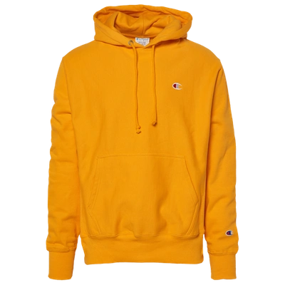 Shop Champion Mens  Reverse Weave Left Chest C Pullover Hoodie In Gold/yellow