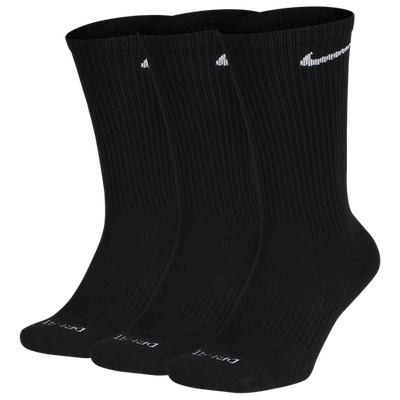 Shop Nike Mens  3 Pack Dri-fit Plus Crew Socks In Black/white