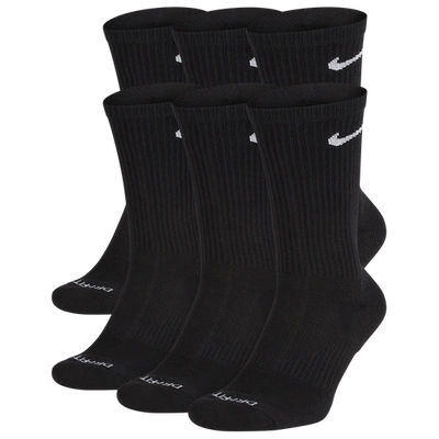 Shop Nike Mens  6 Pack Everyday Plus Cushioned Socks In Black/white