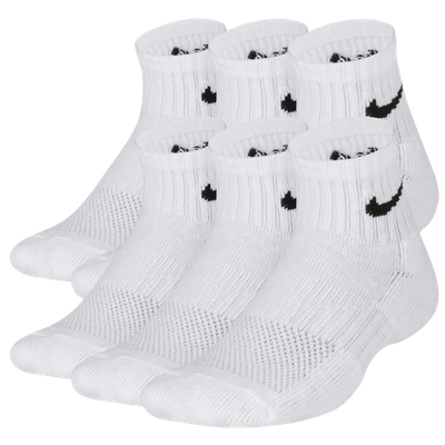 Shop Nike Boys  6 Pack Cushioned Quarter Socks In White/black