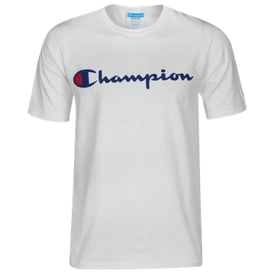 Shop Champion Mens  Script Ink T-shirt In White/blue/red