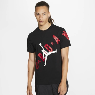 Shop Jordan Mens  Hbr Stretch T-shirt In Black/gym Red/white