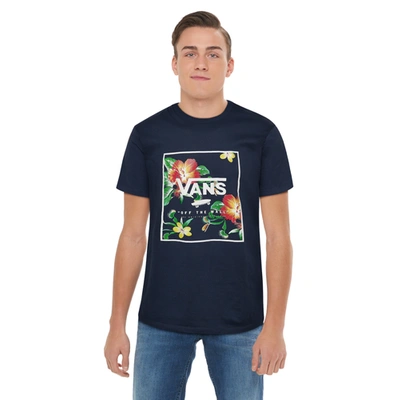 Shop Vans Mens  Print Box Short Sleeve T-shirt In Dress Blues/floral