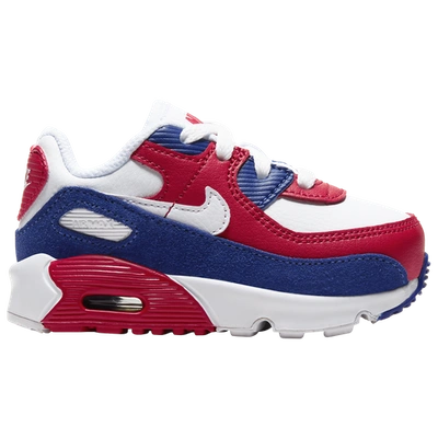 Shop Nike Boys  Air Max 90 In White/deep Royal/university Red