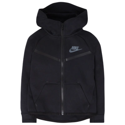 Shop Nike Boys  Tech Fleece Full-zip Hoodie In Black/black