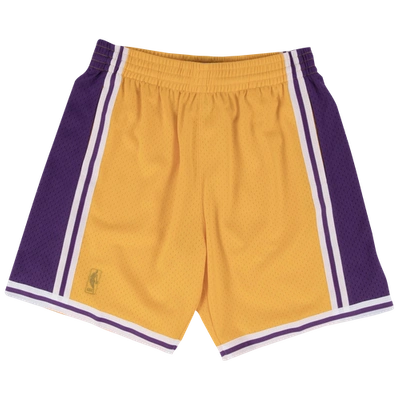 Shop Mitchell & Ness Mens  Lakers Swingman Shorts In Light Gold