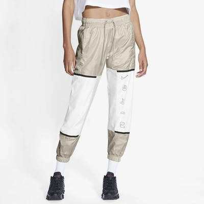 Shop Nike Womens  Woven Archive Rmx Pant In Light Bone/white/black