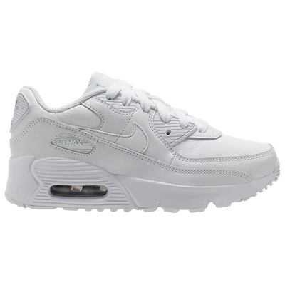 Nike Kids' Air Max 90 Leather Sneakers In White/white/met Silver | ModeSens