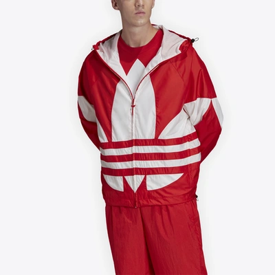 Adidas Originals Big Trefoil Windbreaker Jacket In Lush Red/white | ModeSens