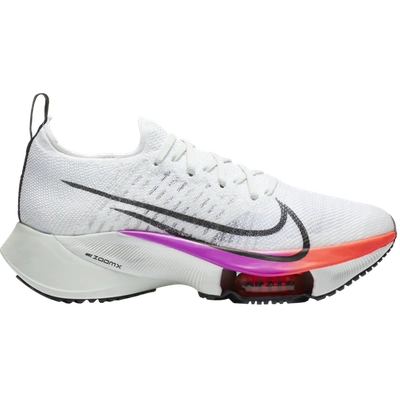 Shop Nike Womens  Air Zoom Tempo Next % Flyknit In White/flash Crimson/hyper Violet