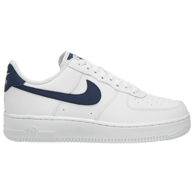 Shop Nike Mens  Air Force 1 Low In White/midnight Navy