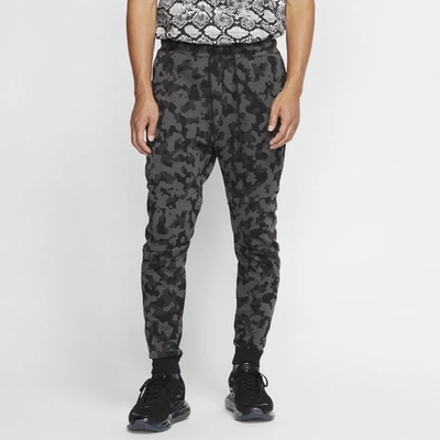 Nike Tech Fleece Aop Camo Joggers In Black/gray | ModeSens