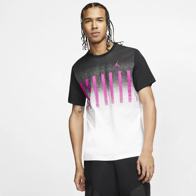 Shop Jordan Mens  Brand Graphic T-shirt In White/black/active Fuchsia