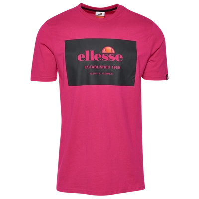 Shop Ellesse Mens  Grosso T-shirt In Pink/black