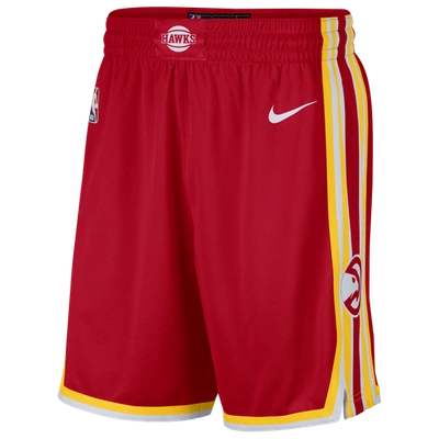 Shop Nike Mens  Nba Away Shorts In Red/white/yellow