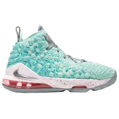 Shop Nike Boys Lebron James  Lebron 17 In Lt Aqua/particle Grey/pink Foam