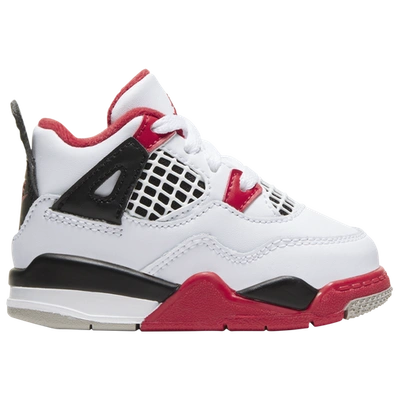 Shop Jordan Boys  Retro 4 In White/fire Red/black