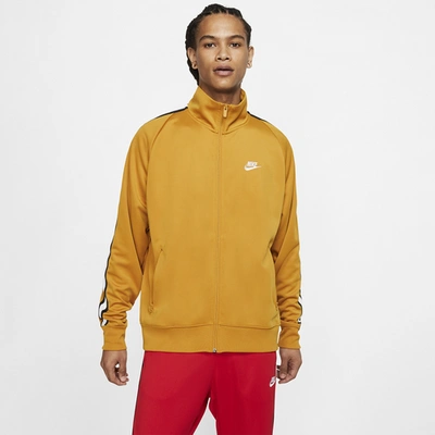 Nike N98 Tribute Jacket In Gold Suede/white | ModeSens