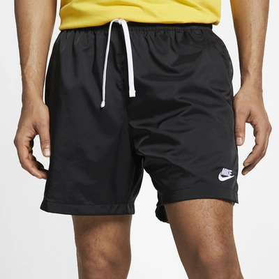 Shop Nike Mens  Club Essentials Woven Flow Shorts In Black/white