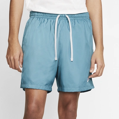 Shop Nike Mens  Club Essentials Woven Flow Shorts In Cerulean/white