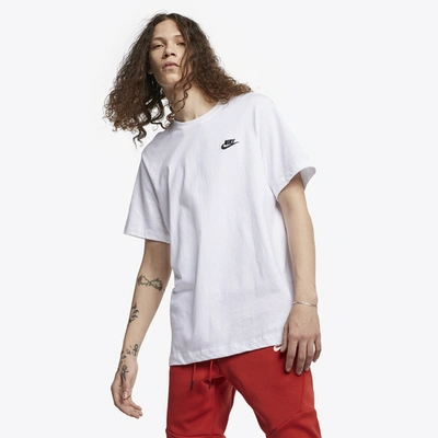 Shop Nike Mens  Nsw Club Short Sleeve T-shirt In White/black