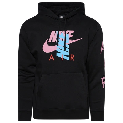 Nike Mens Colorblock Air Hoodie In Black/flamingo Pink/blue | ModeSens