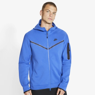 Shop Nike Mens  Tech Fleece Full-zip Hoodie In Game Royal/black