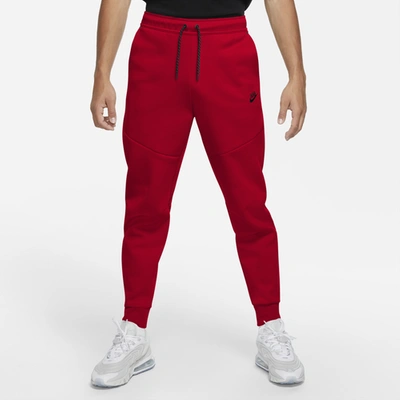 Shop Nike Mens  Tech Fleece Joggers In University Red/black