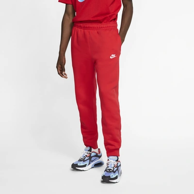 Shop Nike Mens  Club Joggers In University Red/white
