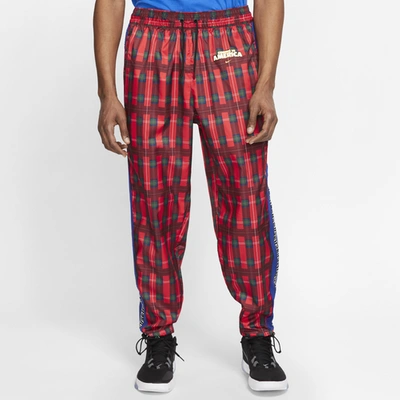 Shop Nike Mens  Plaid Tribute Pants In University Red/black