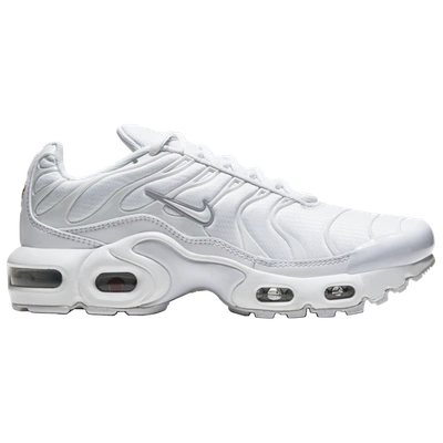 Shop Nike Boys  Air Max Plus In White/white/metallic Silver