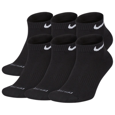 Shop Nike Mens  6 Pack Dri-fit Plus Low Cut Socks In Black/white