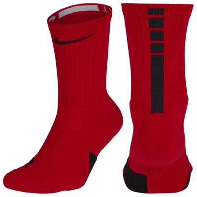 Shop Nike Elite Crew Socks University Red/black Size S