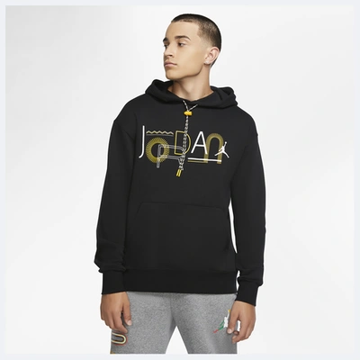 Shop Jordan Mens  Legacy 2 Hoodie In Black/yellow