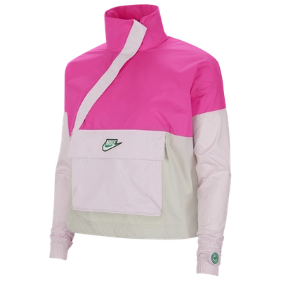 Shop Nike Womens  Icon Clash Anorak-plus Size In Hyper Pink/light Bone/pink Foam
