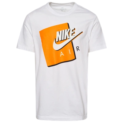 Nike Mens Air Box T-shirt In White/orange | ModeSens