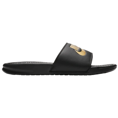 Shop Nike Mens  Benassi Jdi Slide In Black/metallic Gold