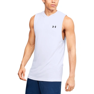 Shop Under Armour Mens  Seamless Sleeveless Hoodie In White/black