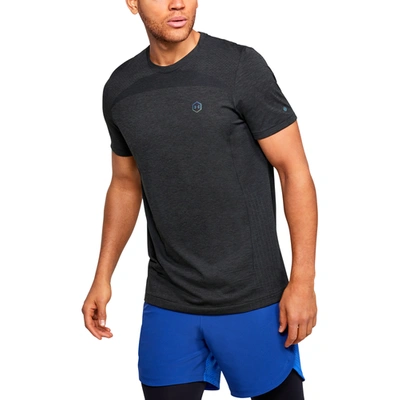Shop Under Armour Mens  Rush Seamless Hg Fitted T-shirt In Black/black