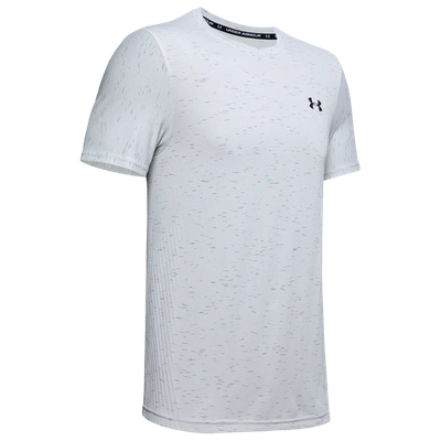 Shop Under Armour Mens  Seamless Knit T-shirt In Halo Grey/black