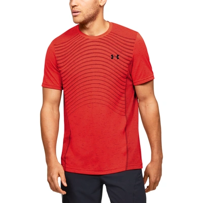 Shop Under Armour Mens  Seamless Knit Wave T-shirt In Beta/black