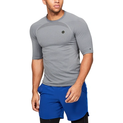 Shop Under Armour Mens  Rush Hg Seamless Compression T-shirt In Pitch Grey/black