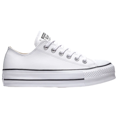 Shop Converse Womens  All Star Platform Ox Leather Low In White/black