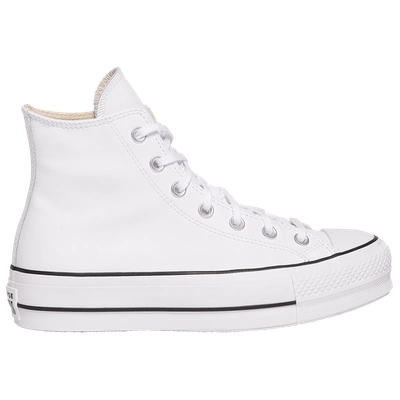 Shop Converse Womens  All Star Platform Hi Leather In White/black