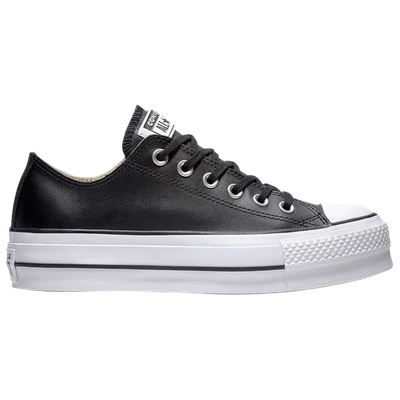 Converse Chuck Taylor All Star Lift Leather Low-top Sneakers In Black/white  | ModeSens