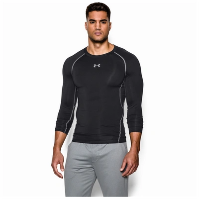 Shop Under Armour Mens  Heatgear Armour Comp L/s T-shirt In Black/steel