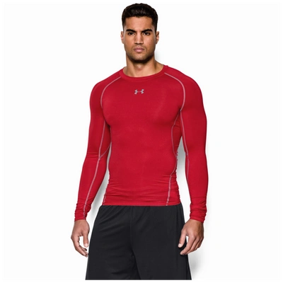 Shop Under Armour Mens  Heatgear Armour Comp L/s T-shirt In Red/steel