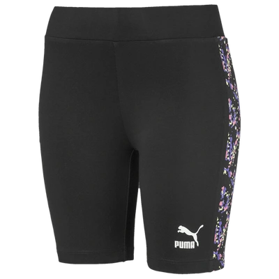 Shop Puma Womens  Pebble Taped Bike Shorts In Black/multi