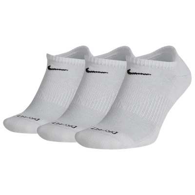 Shop Nike Mens  3 Pack Dri-fit Plus No Show Socks In White/black