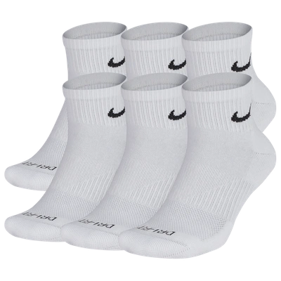 Shop Nike Mens  6 Pack Dri-fit Plus Quarter Socks In White/black
